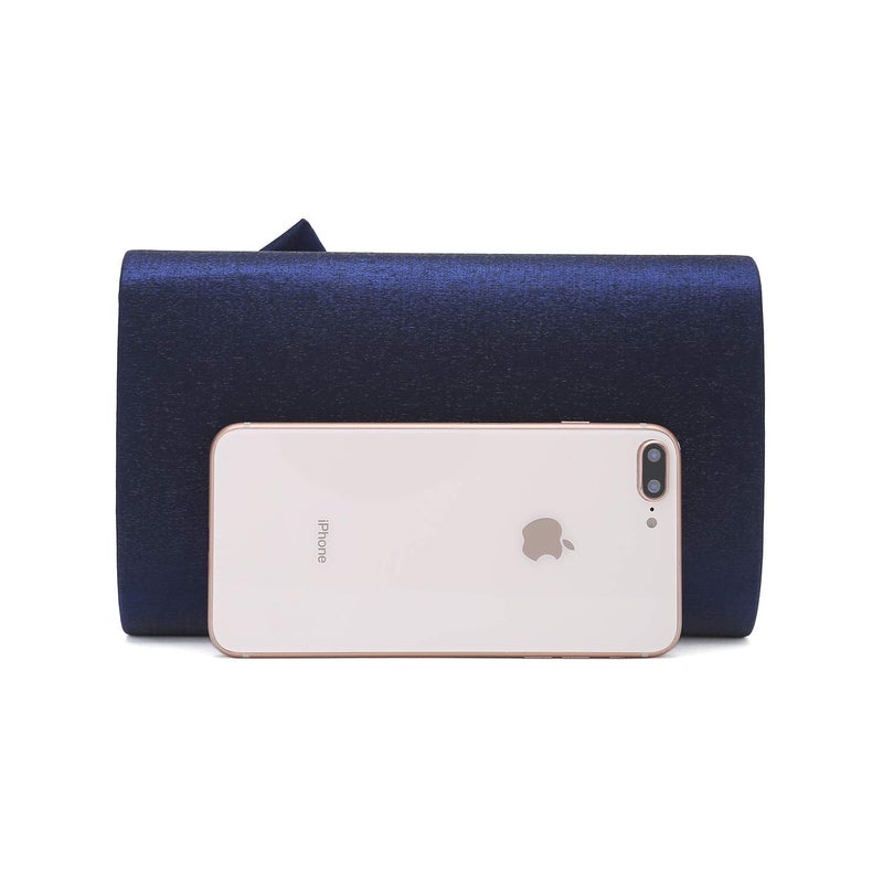 IXEBELLA Satin Evening Bag Bow Flap Clutch Purse for Women Formal Party/Prom/Wedding (Midnight Blue) - Image 3